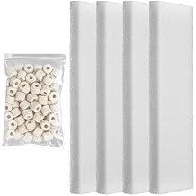 5 Pcs Filter Foam Pad and Filter Media Set Compatible with U4, Including 4 Underwater Foam Pad, 220g Ceramic Rings Underwater Media Maintenance Replacement Kit for Aquarium, Fish Tank