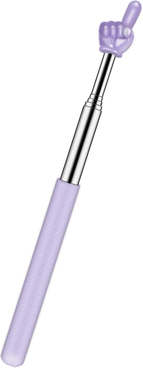 Retractable Teacher Pointer for Classroom Kids Reading, Dumero Extendable Finger Pointer Stick, School Collapsible Telescoping Long Hand Pointing Stick, Classroom Must Have Supplies Essentials, Purple