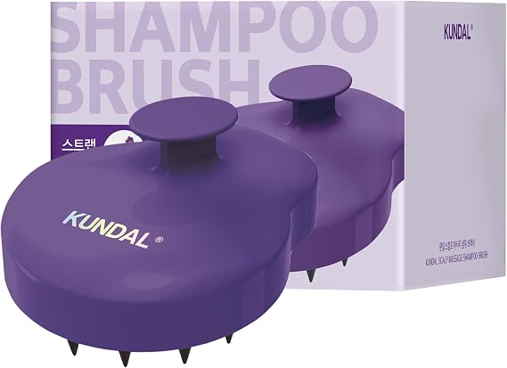KUNDAL Korean Hair Care Shampoo Brush Hair Massager - Silicone Hair Massager & Scrubber, Deep Cleansing Dandruff Remover & Exfoliating Silicone Massager, Anti-Slip Hair and Scalp Massager