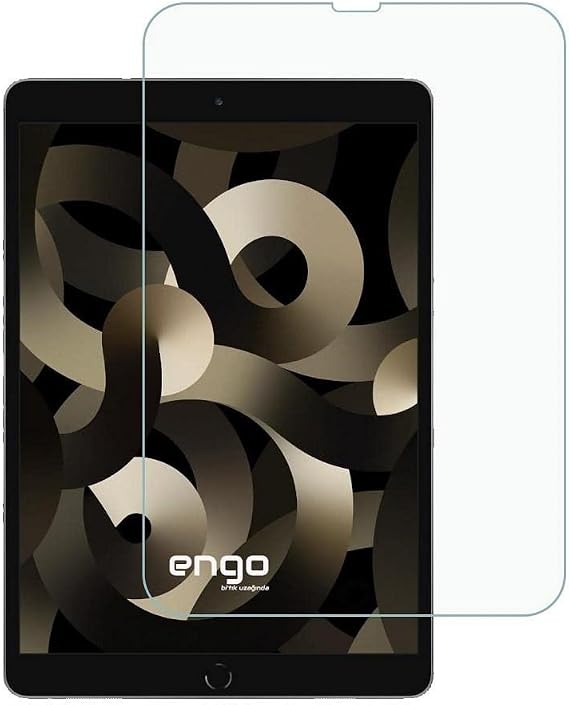 Engo Apple iPad Air 5. 10.9 İnç Nesil İle Uyumlu Ekran Koruyucu 9H Temperli Kırılmaz Esnek Nano Cam, Çizilmeye Ve Darbeye Dayanıklı Koruma, HD Şeffaf A2588 A2589 A2591
