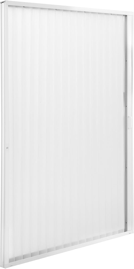 RecPro RV Pleated Folding Shower Door and Frame | Sliding, Retractable, Wrinkle Free (White, 48" x 67")