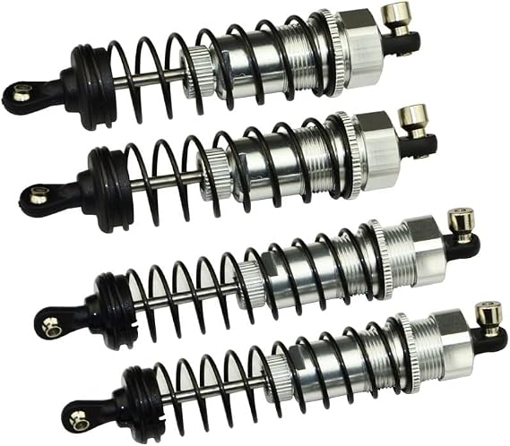 Adjustable Aluminum Oil-Filled Shock Absorber Set (4pcs), Upgrade for VRX Racing Cobra RH-818, Riverhobby Smash RH-1066, Replaces Part #10907 & #10908