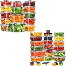 28 PCS PCS Food Storage Containers Set and 50 PCS Plastic Food Containers with Lids Airtight for Pantry Kitchen Storage