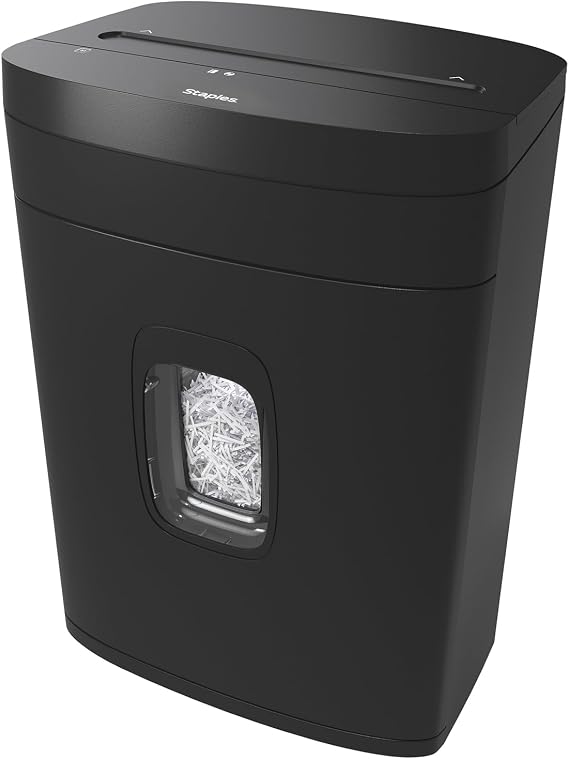 Staples 15-Sheet Cross-Cut Paper Shredder, P-4 Security, Black