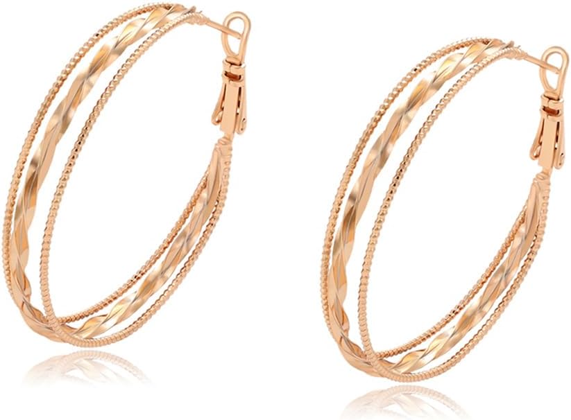XUPING Large Gold Hoop Earrings for Women Lightweight 18K Gold Plated Big Hoop Earrings Fashion Jewelry (40mm)