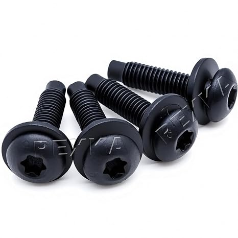 Rexka 4pcs 07-16 Jeep Wrangler JK Replacement M8 Torx Screws Bolts for Pillars, Windshield Frame, Hinges, Hard Full Doors, Hard Door Hinges, Half Doors, Roll Bar