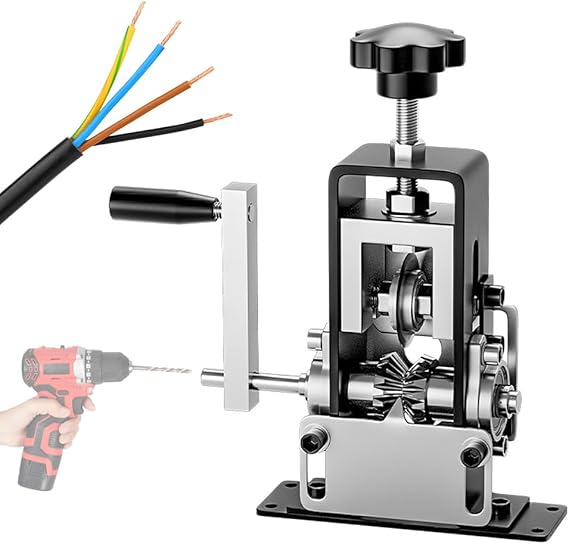 Manual Wire Stripping Machine, Afenau Cable Stripper Machine with Hand Crank or Drill Powered, Portable Wire Stripper Machine, Adjustable Cable Stripping Machine for 1-20 mm Scrap Copper Recycling