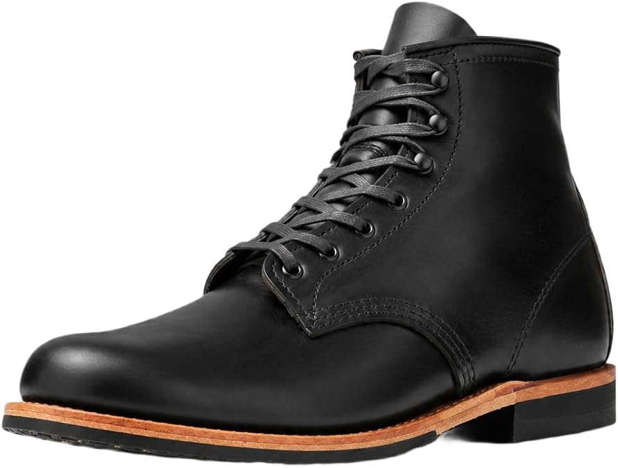 RED WING Red Wing Red Wing Beckman Boots 9423 Black Plain Toe Leather Boots Work Boots 10.4 inch