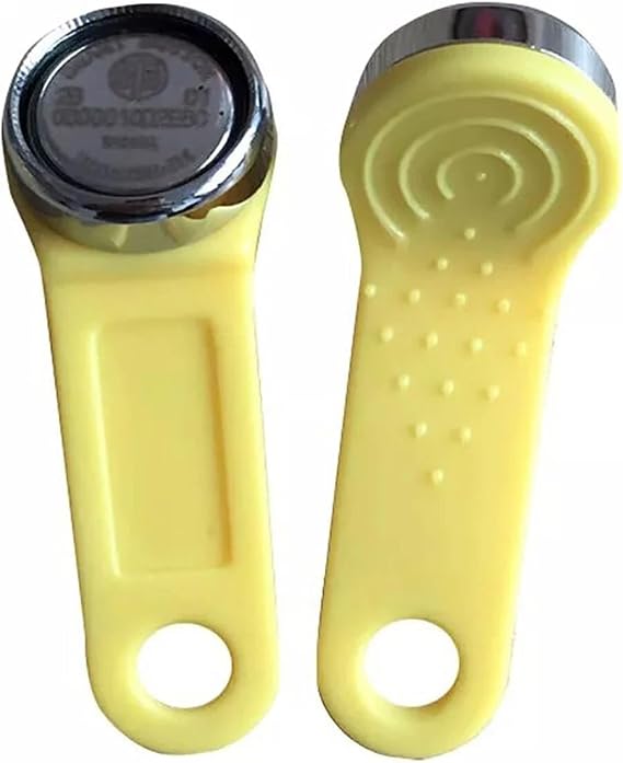 Ibutton RW1990 Rewritable Writable Black Handle Compatible DS1990A-F5-10pack (Yellow)