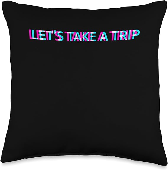 Let's Take A Trip Psychedelic Magic Mushrooms Psilocybin Throw Pillow