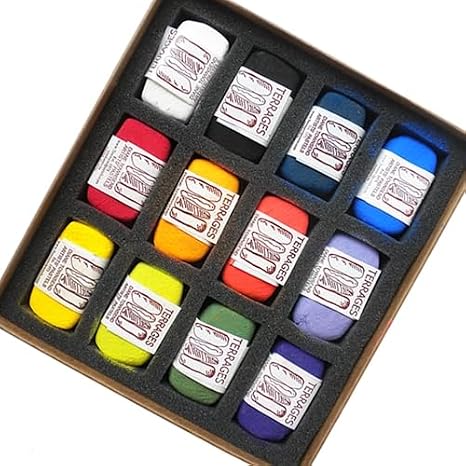 FineArtStore Diane Townsend Handmade Terrages Sets - Primary Colors Set of 12 Pastels