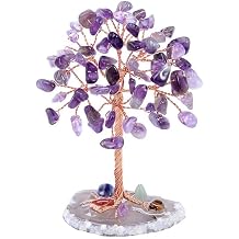 Valkyrie Amethyst “Tree of Life” Crystal Bonsai – Natural Stone Decor | Handmade Wire Tree Meditation & Office Desktop Ornament