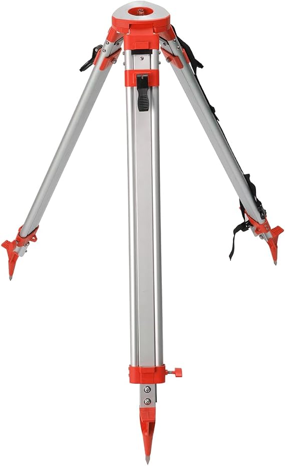 Surveying Tripod, Aluminum Survey Tripod With 5/8-Inch 11-Threaded Flat Head Quick Clamp for Total Station Theodolite Auto level (AT10)