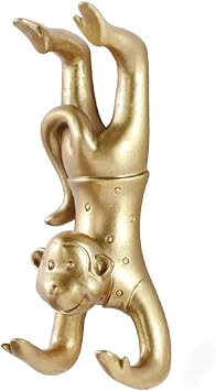 Decorative Monkey Hooks - Resin Wall Hooks with Multiple Poses - Coat Rack, Hat Rack & Tower Hanger