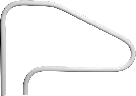 Rust Proof RTD-448 White 4-Bend Return-to-Deck Swimming Pool Handrail - 32" H x 48" W (Matching Color Escutcheons and Freight Included)