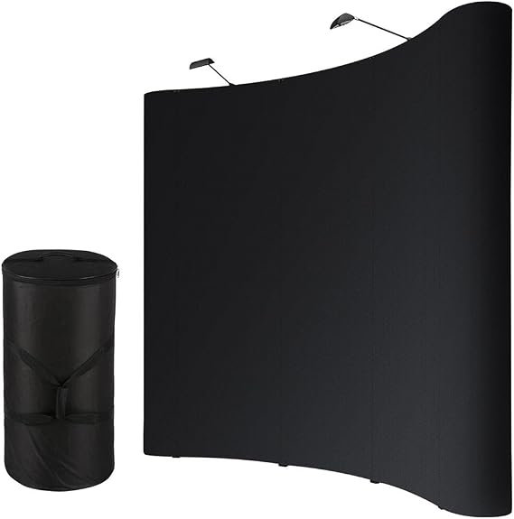 Yescom 10x8Ft Pop Up Backdrop Booth Stand Trade Show Display Kit w/Rolling | Case & Spotlights & PVC Panel for Customed Graphic