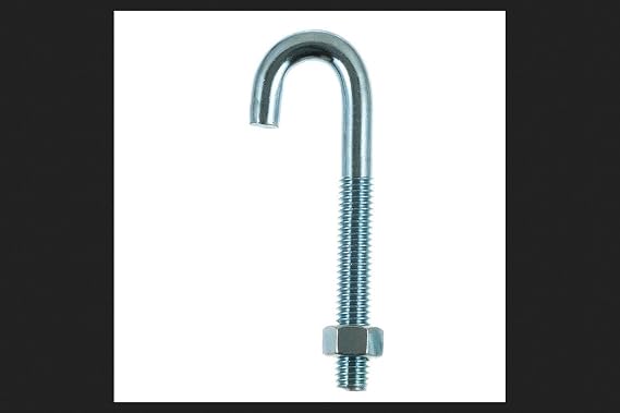 Hampton Small Zinc-Plated Silver Zinc 1 in. L J-Bolt 375 lb. 1 pk