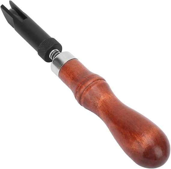 Wood Handle V, Cove Base Groover Tool Cotton Crochet Thread Type Push Groover Leather Grooving Craft Gouge Tool