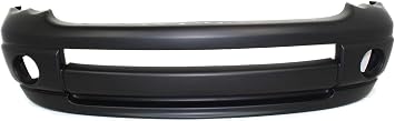 Evan Fischer Front Bumper Cover Compatible With 2002-2005 Dodge Ram 1500, Fits 2003-2005 Ram 2500, Fits Ram 3500, Primed, Type 1, With Fog Light Holes CH1000463