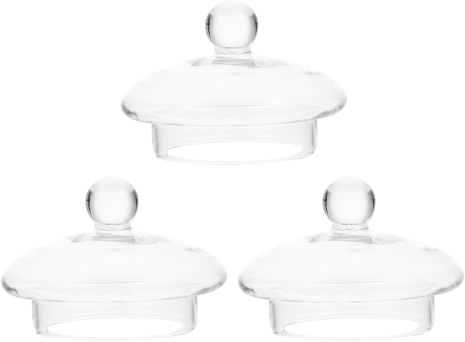 DOITOOL 3 Pcs Replacement Glass Lids for Glass Teapot,Clear Lids Replacement Teapot Lid Beverage Dispenser Lid Cup Lid Drink Dispenser Lids