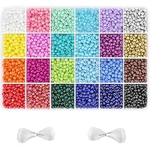 4500pcs Seed Beads 24 Colors 4mm Round Beads for Friendship Bracelet Making Kit Waist Small Bead Rainbow Beads for DIY Crafting 6/0