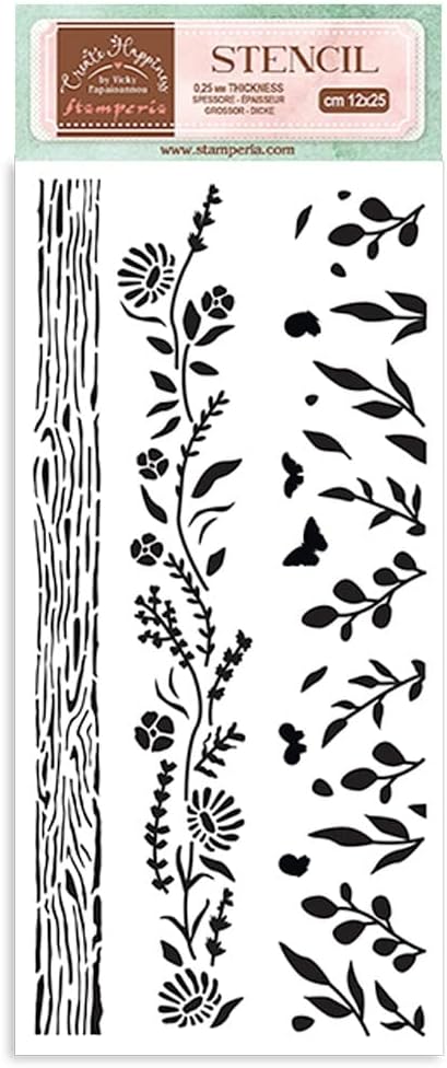 Stamperia Stencil 4.72"X9.84"-Create Happiness Welcome Home Nature KSTDL77