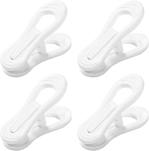 Otylzto 20PCS Multi-Purpose White Hanger Clips, Standard Plastic Clips
