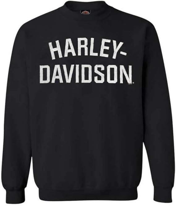 Harley-Davidson Men's Heritage Pullover Crew Sweatshirt Black H-D 30296636