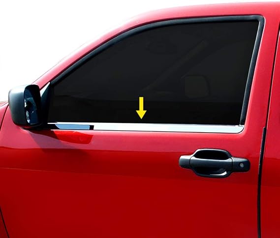 MaxMate Made in USA! Compatible with 2002-2008 Dodge Ram Regular Cab 2PC Stainless Steel Chrome Window Sill Trim Overlay
