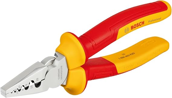 Bosch Professional VDE Crimping Pliers 180mm (1x Crimping Pliers 180mm)