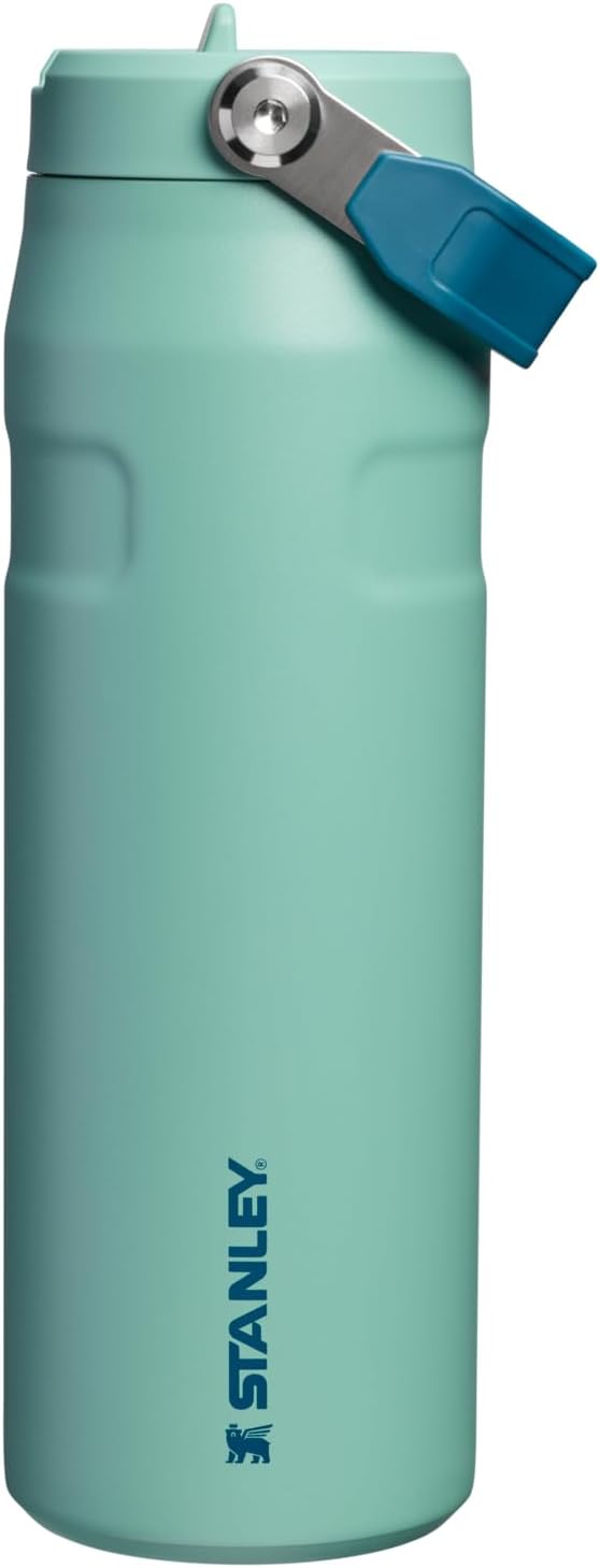 Stanley IceFlow Flip Straw 2.0 Water Bottle 24 OZ | Built-In Straw with Larger Opening | Lightweight & Leak-Resistant | Insulated Stainless Steel | BPA-Free | Spring Green