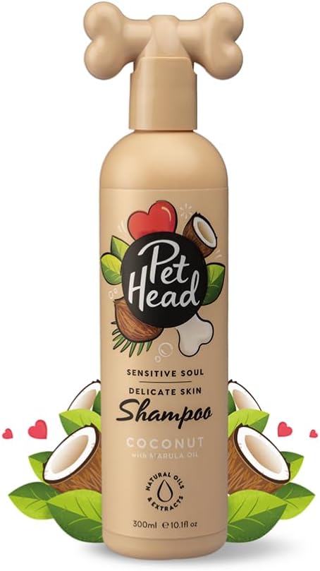 Pet Head Sensitive Soul Dog Shampoo | Coconut Scent | 300ml | Shampoo for Dogs with Sensitive Skin | Professional Grooming | Vegan| pH-Neutral | Gentle Formula for Puppies