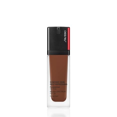 Shiseido Synchro Skin Self-Refreshing Foundation SPF 30 - Medium, Buildable Coverage + 24-Hour Wear - Waterproof & Transfer Resistant - Non-Comedogenic