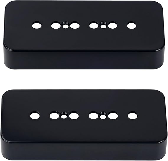 Banworks Plastic P90 Pickup Cover Electric Guitar P-90 Soapbar Pickup Cover | 50mm (1-31/32") Neck Pickup Covers For Epiphone Les Paul LP Electric Guitar Pack of 2 JT/SYQG-07 Black