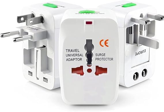 Coverzone Akım Korumalı Universal Fiş Çoklu Priz CV640 Priz Çevirici Dönüştürücü Kompakt Tasarım Amerikan Fişi, İngiliz, Türkiye 125V - 250V 13A (Beyaz)