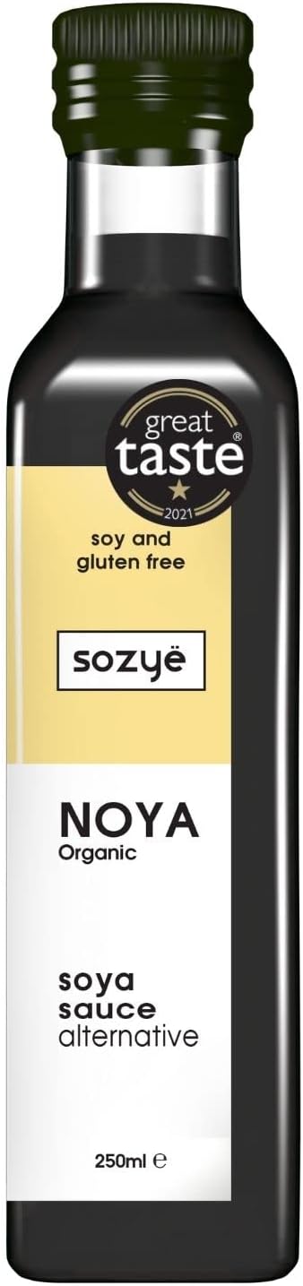 NOYA Sauce - Soy free soy sauce Tamari Alternative Organic certified gluten free and plant based brewed in the UK – Glass 250ml Pack of 1