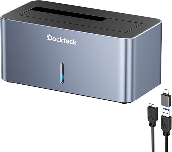 USB 3.0 to SATA External Hard Drive Docking Station, dockteck 2.53.5 Inch SATA HDD & SSD 5Gbps Aluminum Docking Station, Support UASP