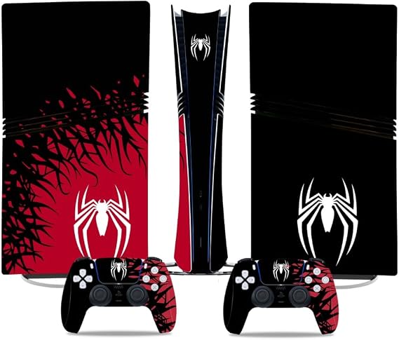 Decal Skin for PS5 Pro Console and Controllers, PS5 Pro Console Accessories, Vinyl Skin Stickers for PS5 Pro, Digital Edition - Black and White