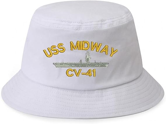 Military USS Midway CV-41 Ship Bucket Cap Hat