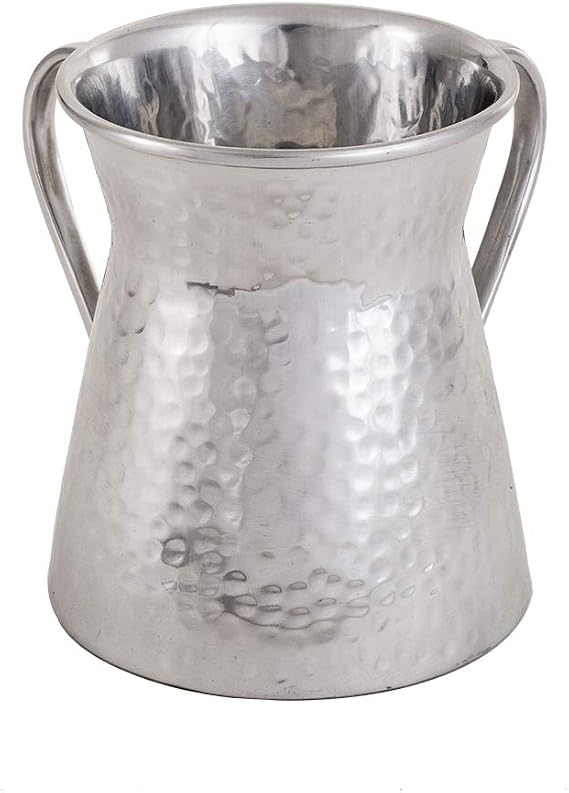 EMANUEL Yair Hand Washing Cup Netilat Yadayim Hammered Stainless Steel