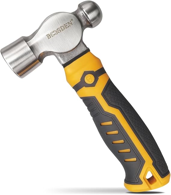 BOOSDEN Small Ball Peen Hammer Stubby Short Handle Ballpeen Hammer 8 oz