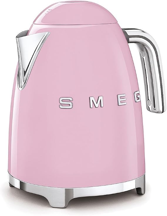 SMEG 50's Retro Style Electric Water Kettle with Automatic Shutoff, Removable Base, and Water Indicator, KLF03PKUS, Pink