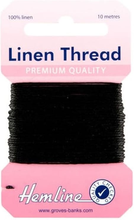 Hemline 100% Linen Thread 10m – Extra Strong Mending Yarn for Hand Sewing, Garment Repair, Customization & Craft Projects, Saddlery, Canvas, Upholstery, DIY, Stitching.