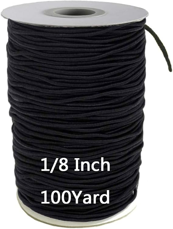 1/8 inch Elastic Bands for Sewing - Elastic String for Masks,100 Yards