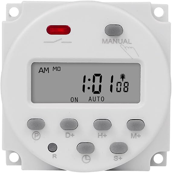 CN101S 1 Second Interval 12V Digital LCD Timer Switch 7 Days Weekly Practical Programmable Time