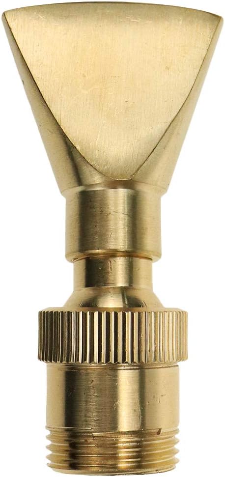 Bitray Fountain Nozzle, 1/2" DN15 & 3/4" DN20 Brass Narrow Fan Shaped Water Fountain Nozzle Spray Pond Sprinkler for Garden Pond, Amusement Park, Museum, Library