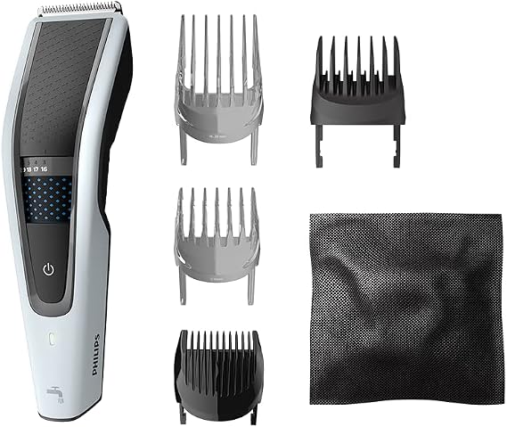 Philips Hair Cutter 5000 Series Electric Clippers/27-Step Adjustment 3-28 mm・Turbo Mode・Charging/AC Type HC5610/60 White/Black | 好みの長さを細かく調整 | 27段階調整 | ヘアー | 充電/交流式 | ターボモード搭載 | 27段階調整 2-28㎜ | ホワイト/ブラック | HC5610/60