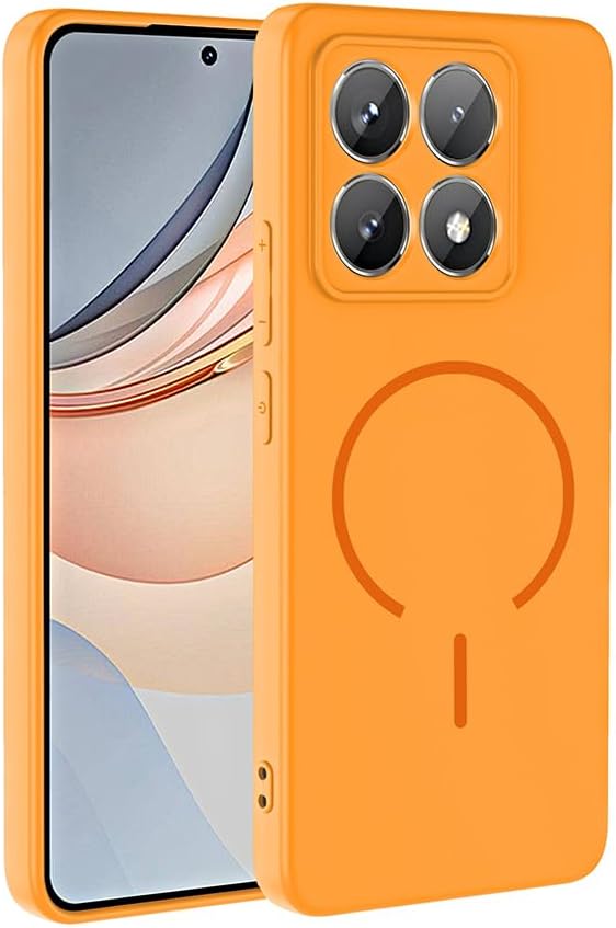 Xiaomi 14T Kılıf M-Safe Özellikli Mat Yüzey Kamera Korumalı Arka Silikon Kapak Turuncu