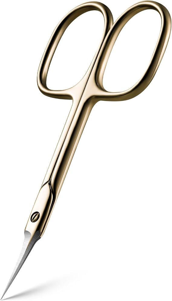 BEZOX Curved Cuticle Scissors - Precision Manicure Scissor Nail Cuticle Trimmer, Professional Stainless Steel Nail Scissors for Cuticle Care, Cuticle Cutter Small Scissors for Women - Golden