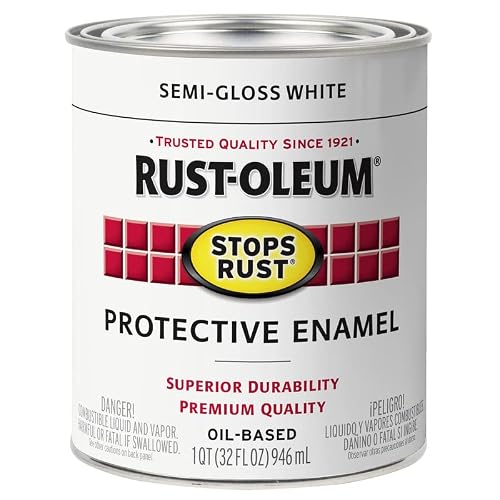 Rust-Oleum Stops Rust Semi-Gloss White Oil-Based Industrial Enamel Paint Quart, 1 qt